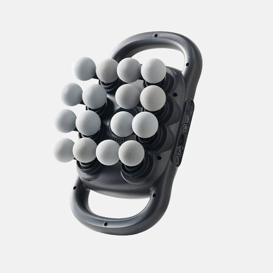 Adjustable Deep Tissue Massage Gun with 12 Heads, 30 Speeds & Red Light Therapy