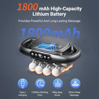 Adjustable Deep Tissue Massage Gun with 12 Heads, 30 Speeds & Red Light Therapy