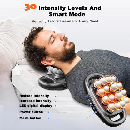 Adjustable Deep Tissue Massage Gun with 12 Heads, 30 Speeds & Red Light Therapy