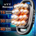 Adjustable Deep Tissue Massage Gun with 12 Heads, 30 Speeds & Red Light Therapy